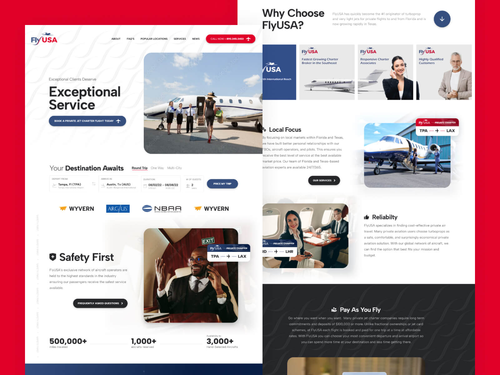 Fly USA website preview
