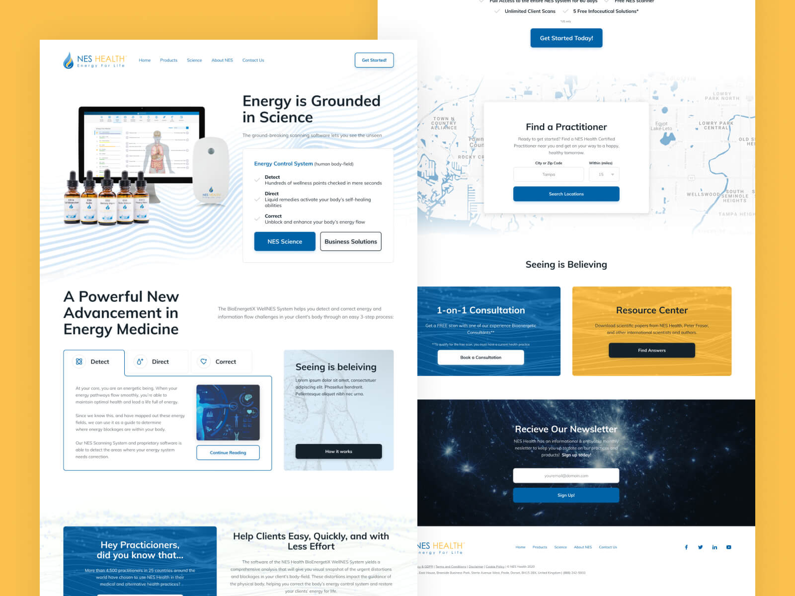 NES Health website preview