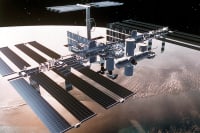 International Space Station floating in space