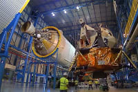 Lunar module in Apollo Saturn V Center