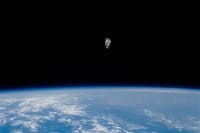 Astronaut floating in space