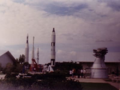Historic photo of the rocket garden