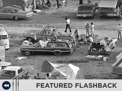 Cars parked on the lawn of the KSC