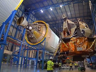 Lunar module in Apollo Saturn V Center