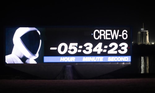 The countdown clock at its original site. It counted down all 135 shuttle launches. 