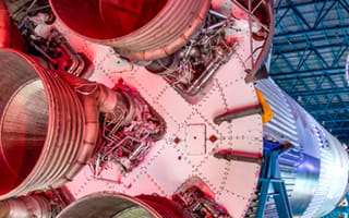 Space shuttle on display at the Kennedy Space Center