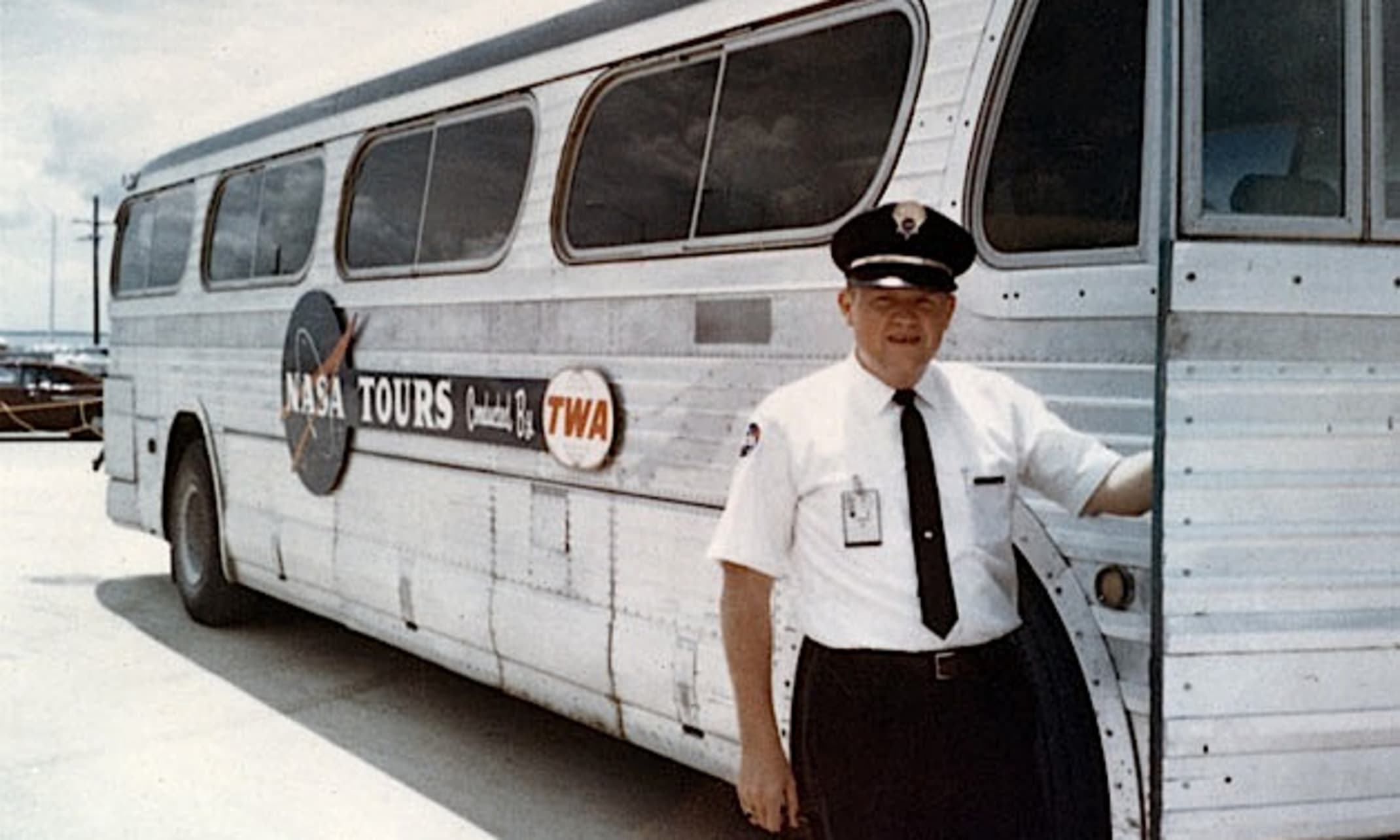 This picture captures the very beginning of formal public spaceport tours. The individual pictured is Jon Proctor, an original tour guide at the facility during that inaugural summer in 1966. 
