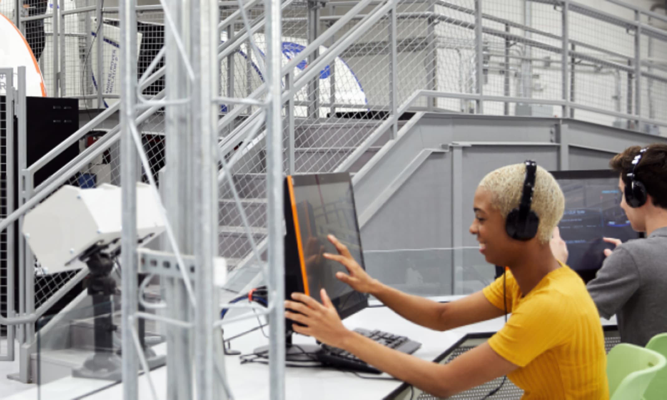 Student interacting with a computer