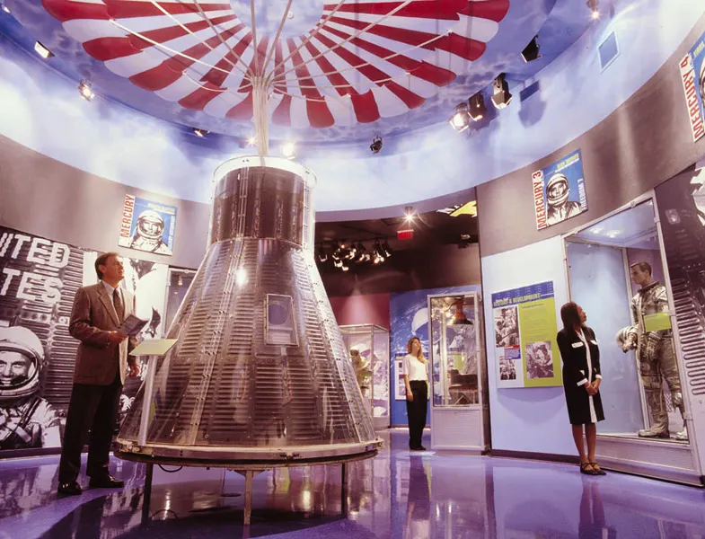This photo was taken inside the Early Space Exploration gallery at the Kennedy Space Center Visitor Complex. The photograph was taken in 1996.