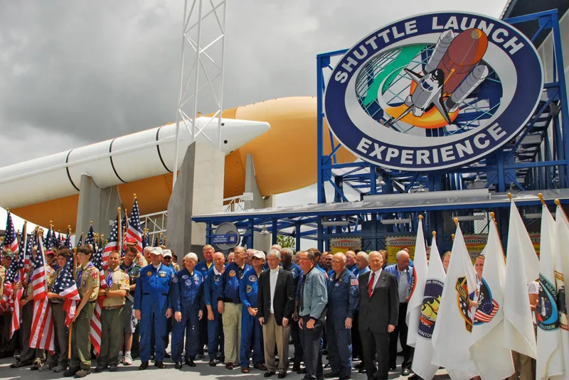 The grand opening of the Shuttle Launch Experience® welcomed many veteran NASA astronauts to join in the celebration.