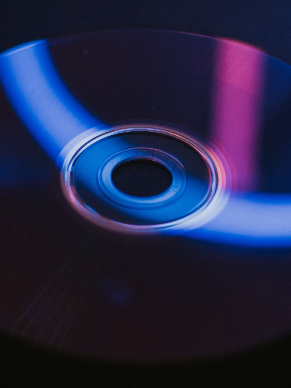 blue and black compact disc