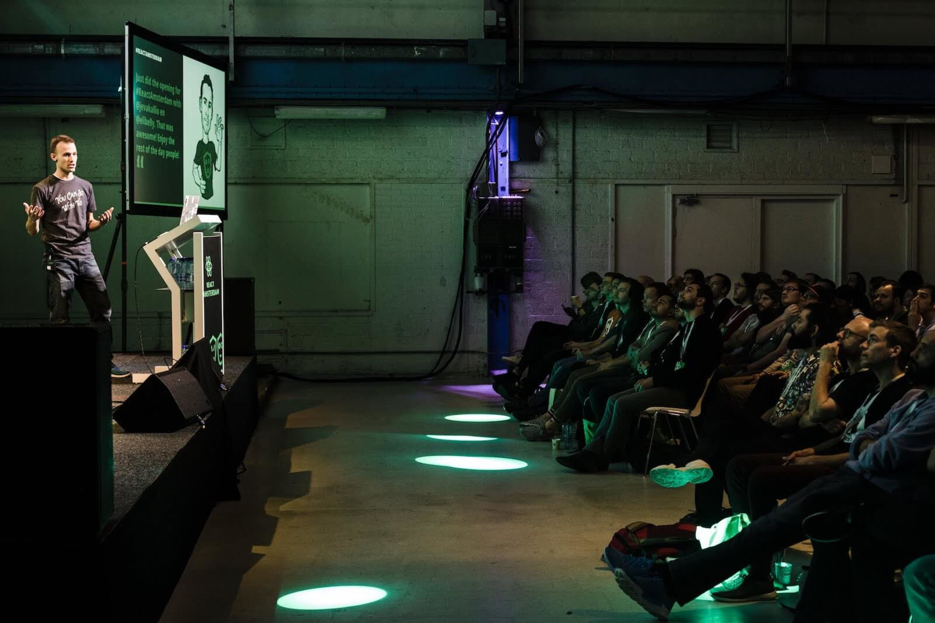 Me keynoting at React Amsterdam