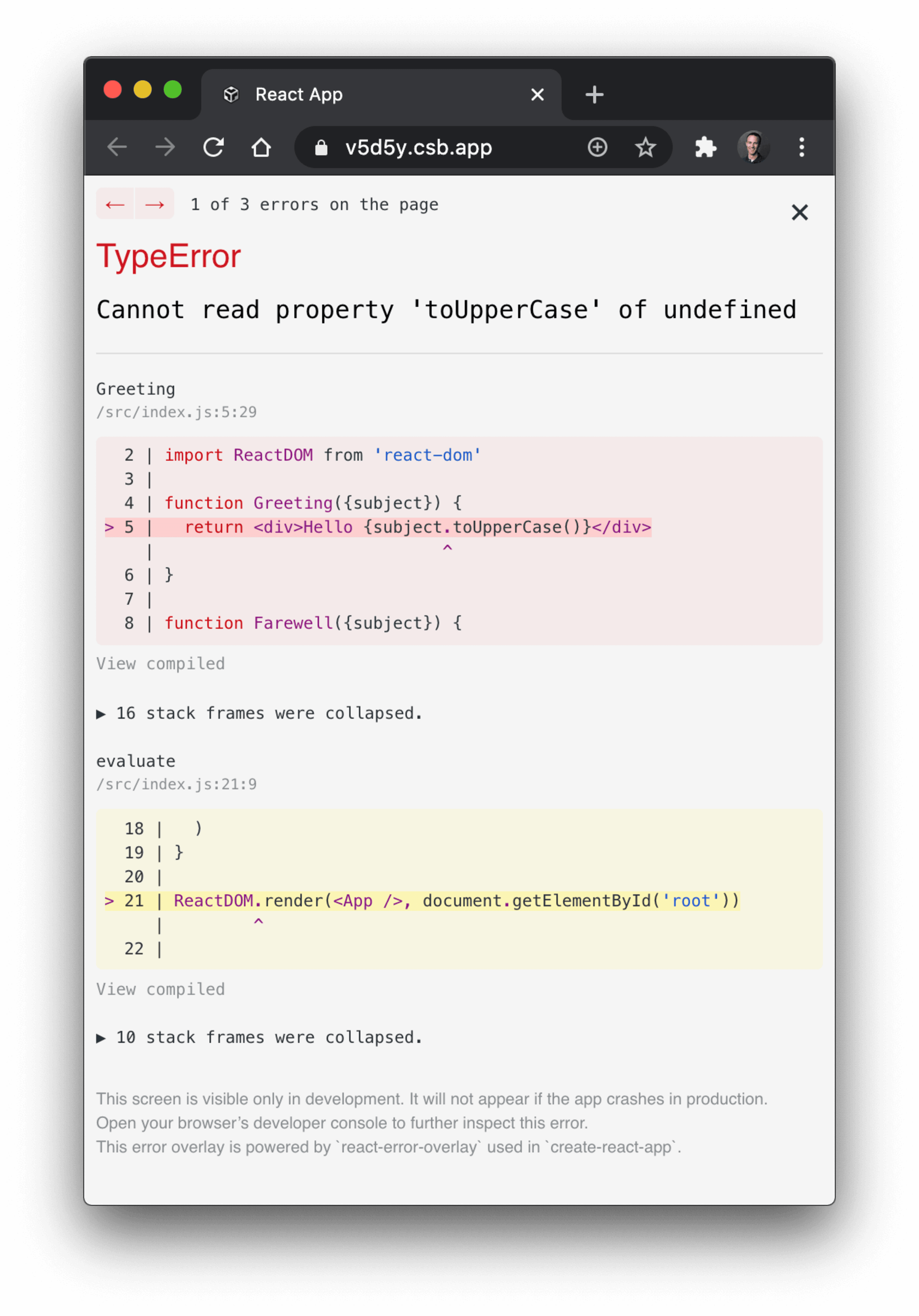 TypeError Cannot read property 'toUpperCase' of undefined