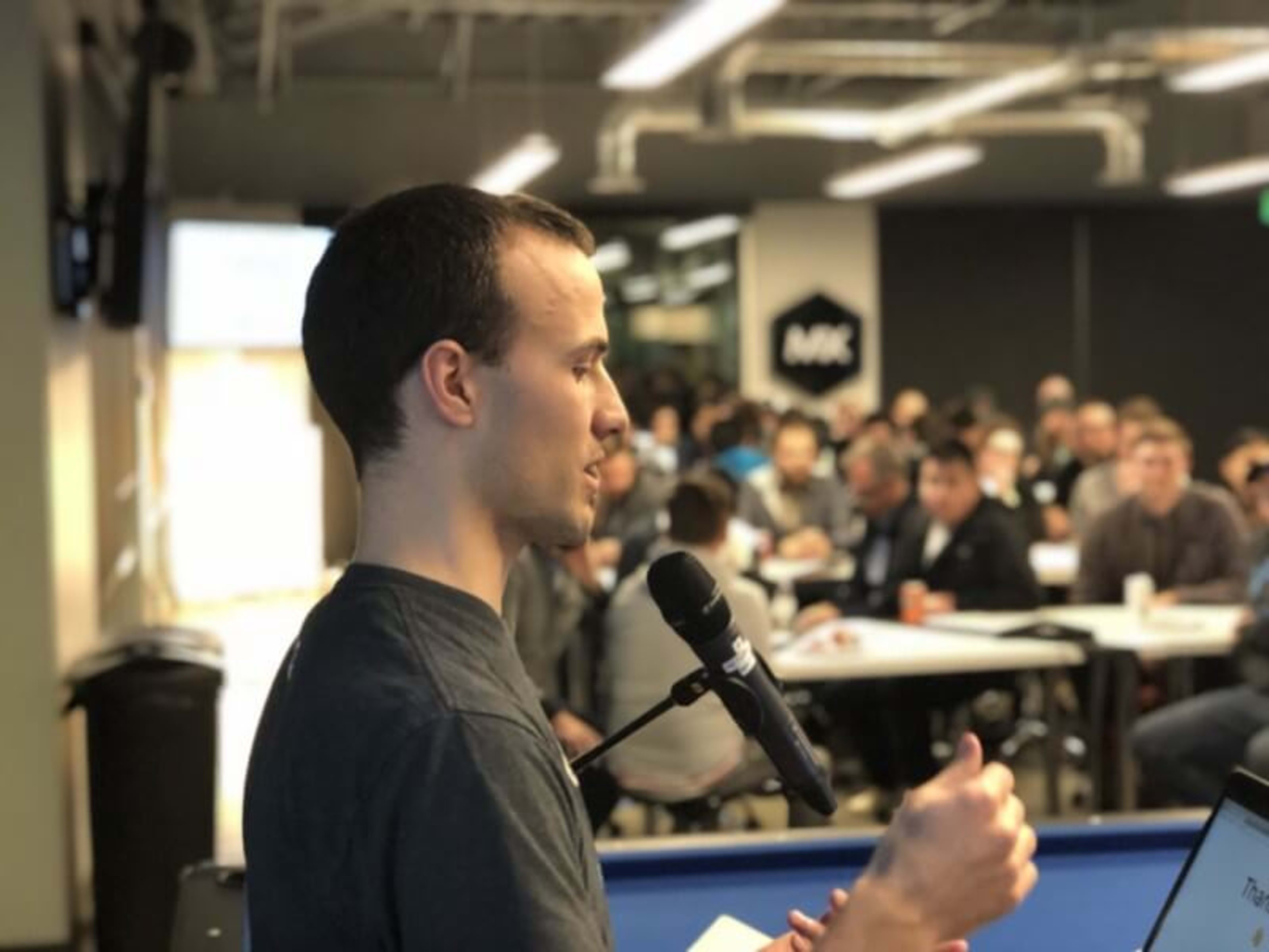 Kent C. Dodds in front of an audience at a meetup