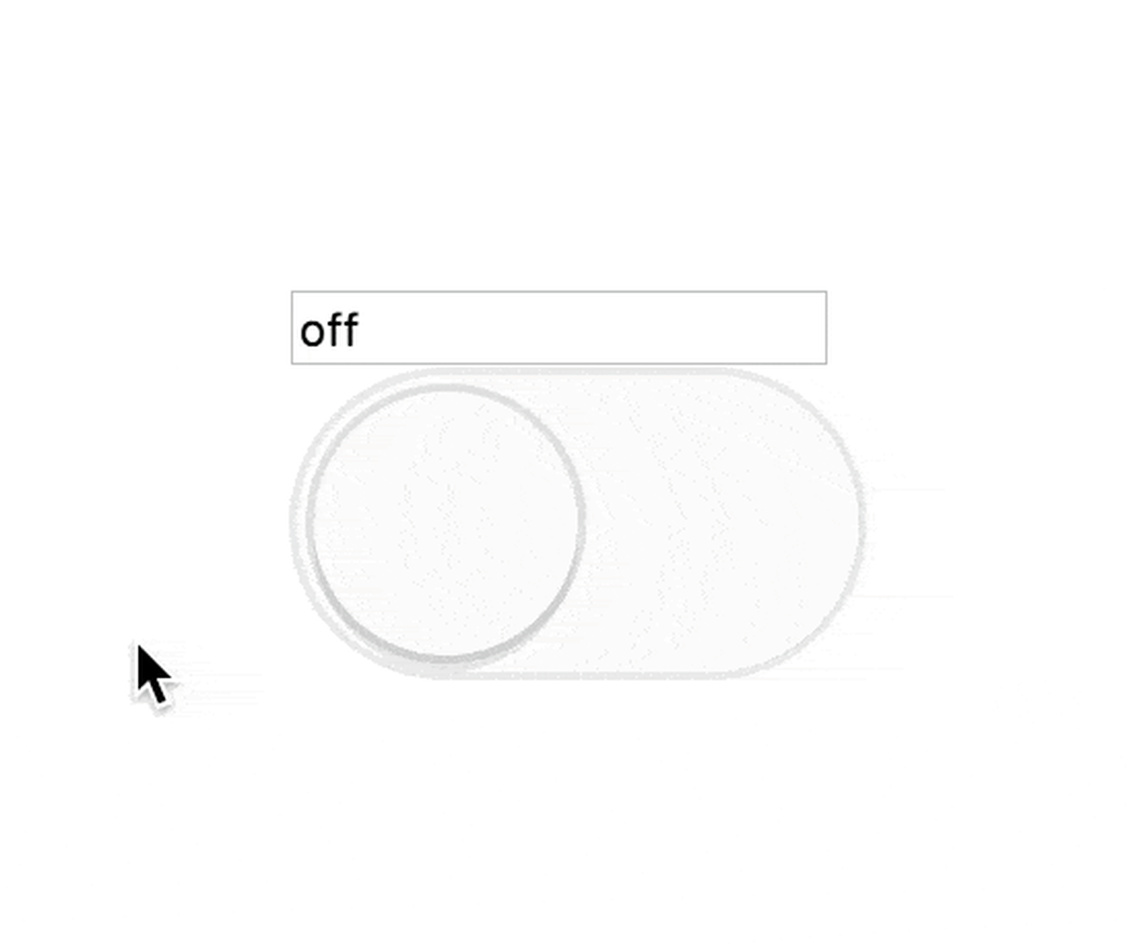 gif of the rendered component showing an input and toggle that sync their state
