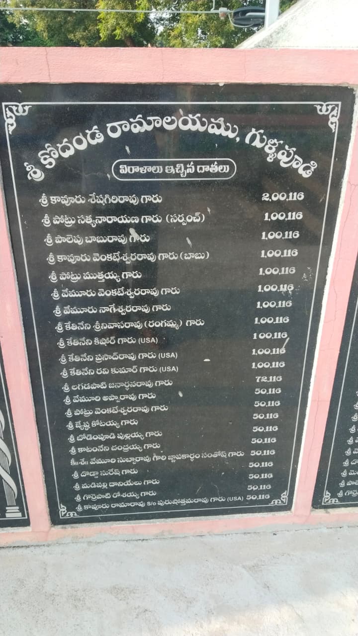 విరాళాలు ఇచ్చిన దాతలు