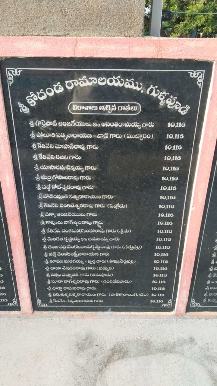 విరాళాలు ఇచ్చిన దాతలు
