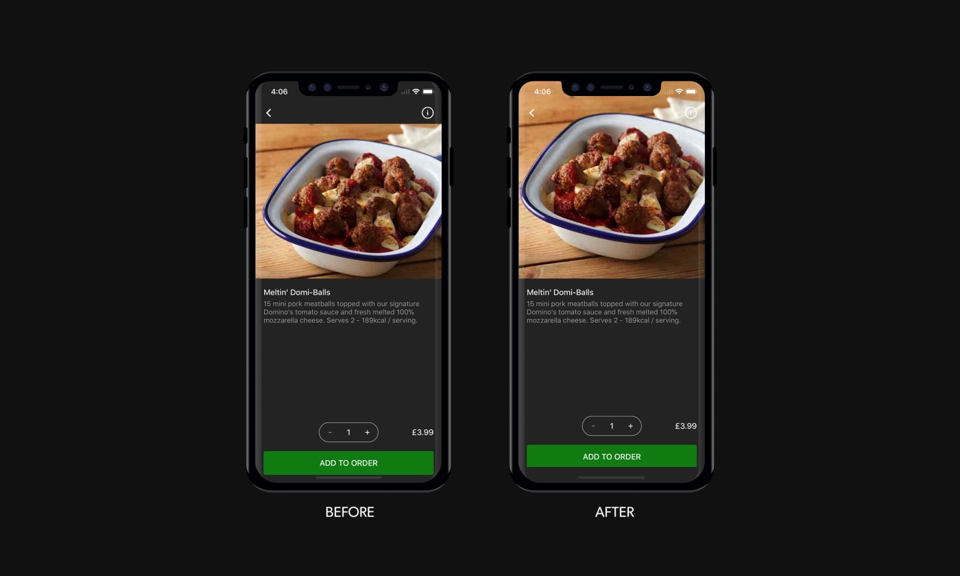 Before and after improvements for rendering images after the release of the iPhone X.