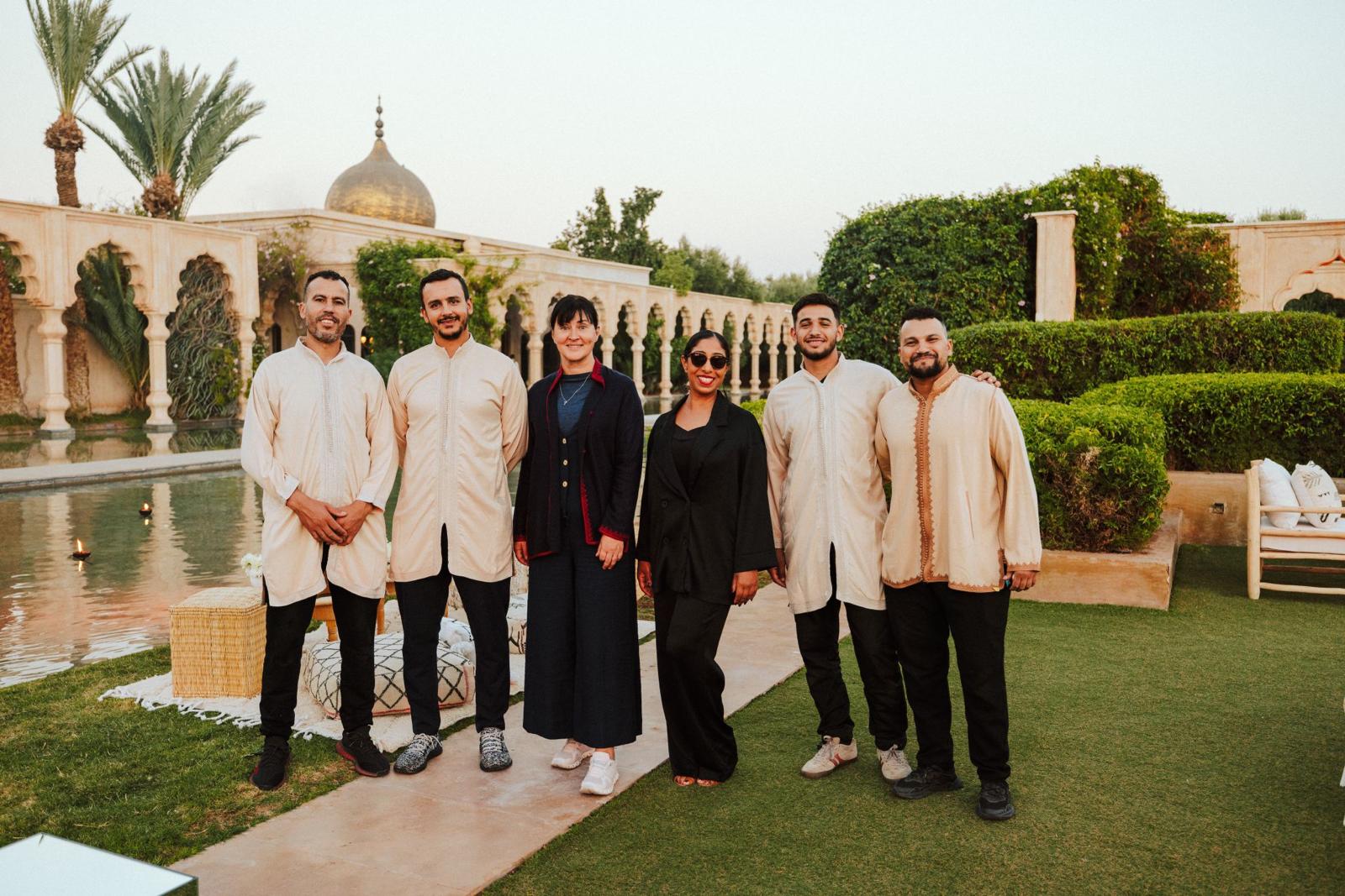 The team in Palais Namaskar, luxury venue in Marrakech