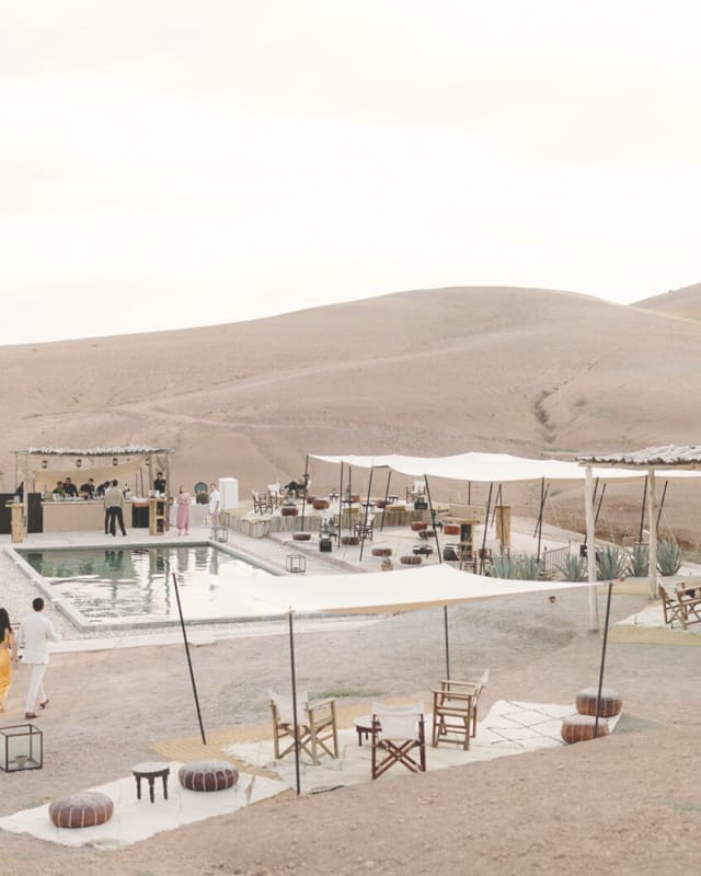 Desert camp with a pool