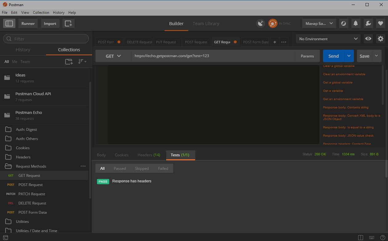 Postman Tests Mifort