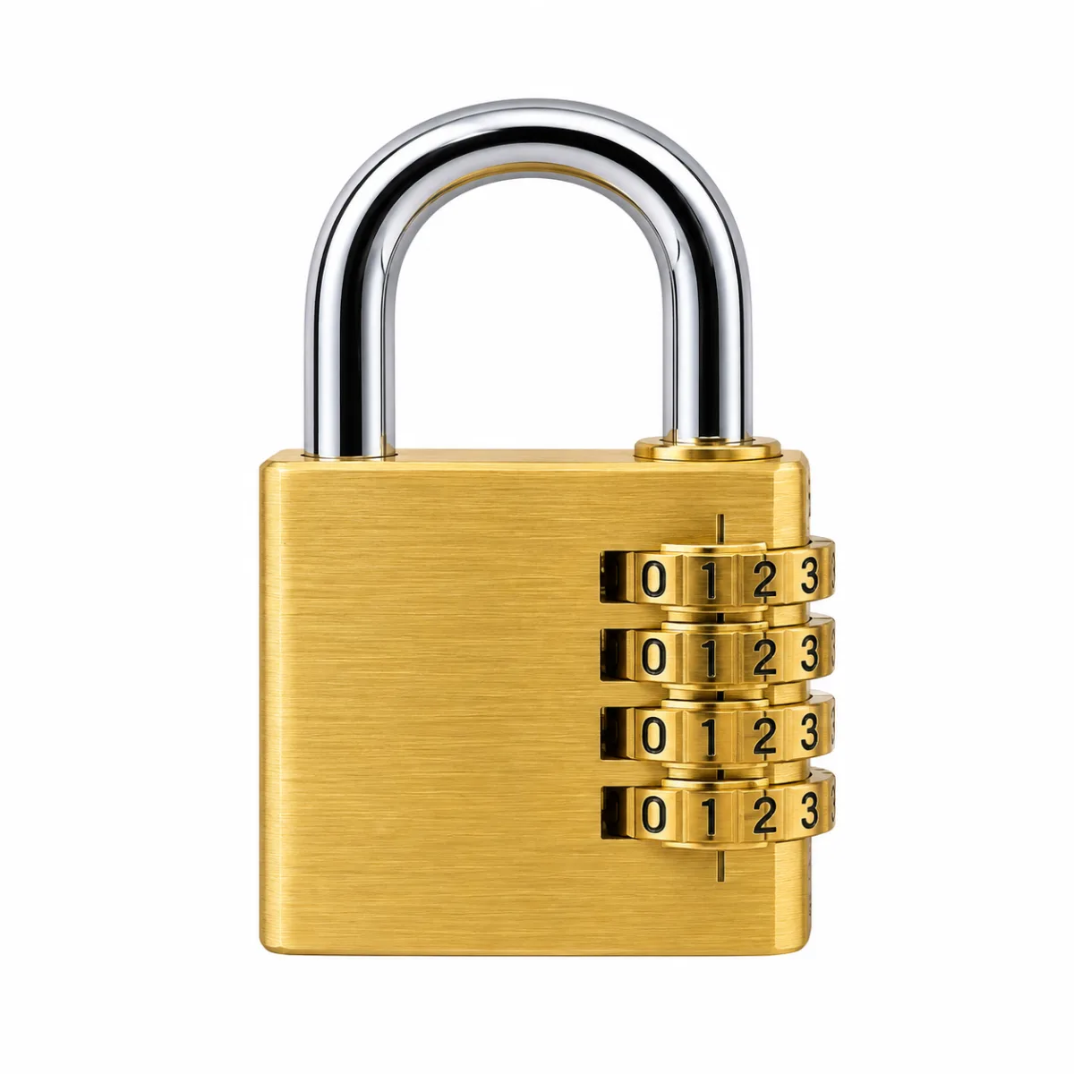 Golden 4-Digit Password Combination Padlock – Heavy Duty Keyless Metal Lock for Locker, Gate & Luggage