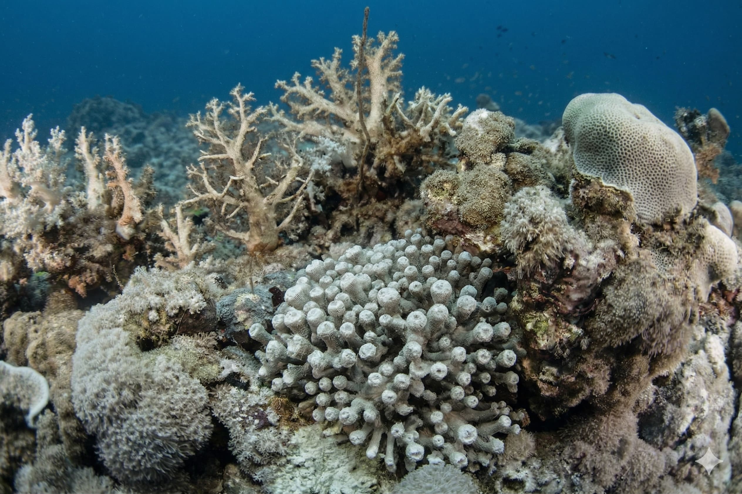 Damaged coral reef