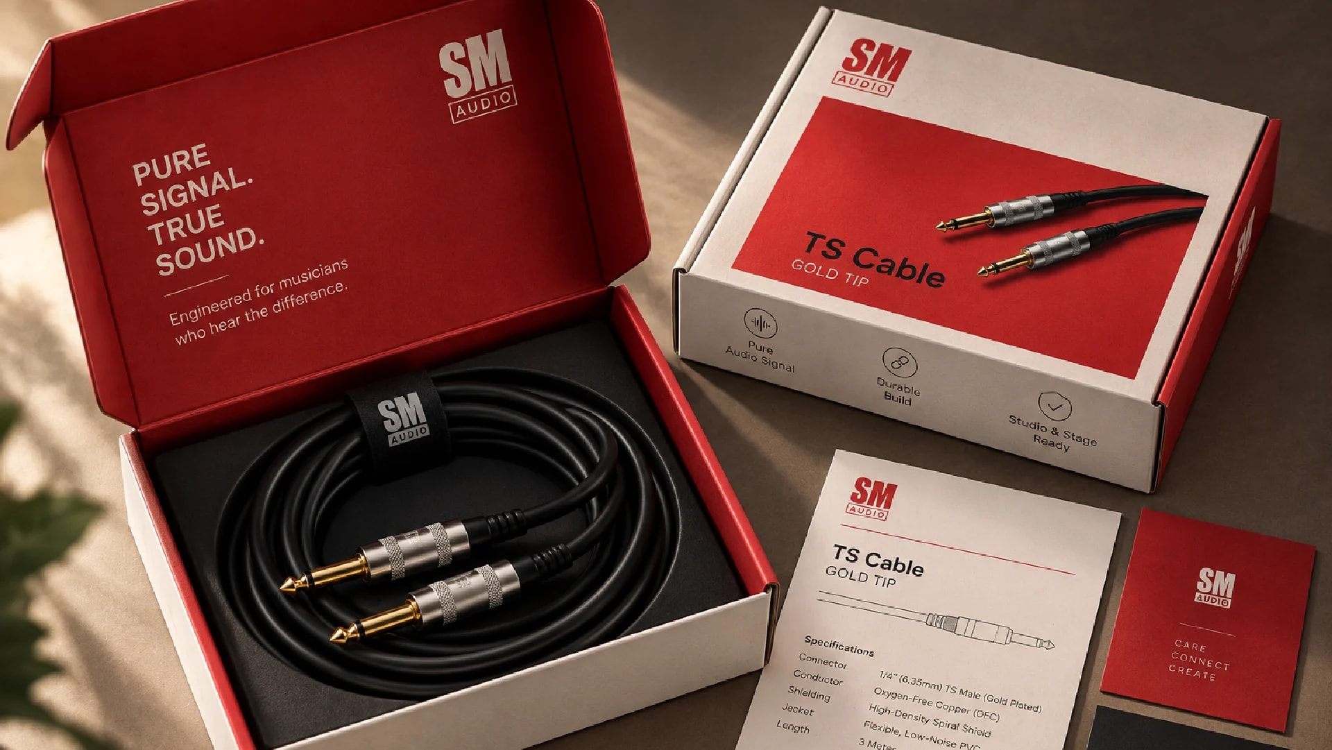 SM Audio professional cable unboxing experience and rigid box architecture