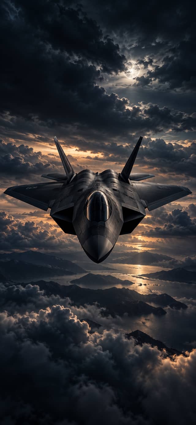 Black Jet Fighter 3D wallpaper