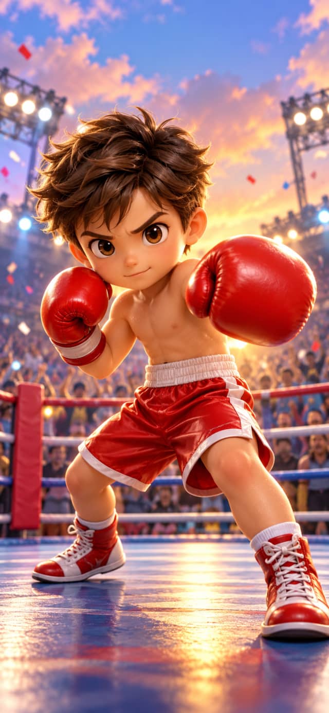 Cute 3D Boxer Boy Character with Gloves - Sports Wallpaper HD wallpaper