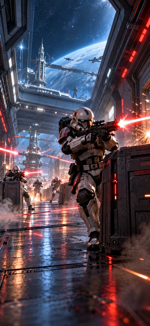 Space Station Battle wallpaper