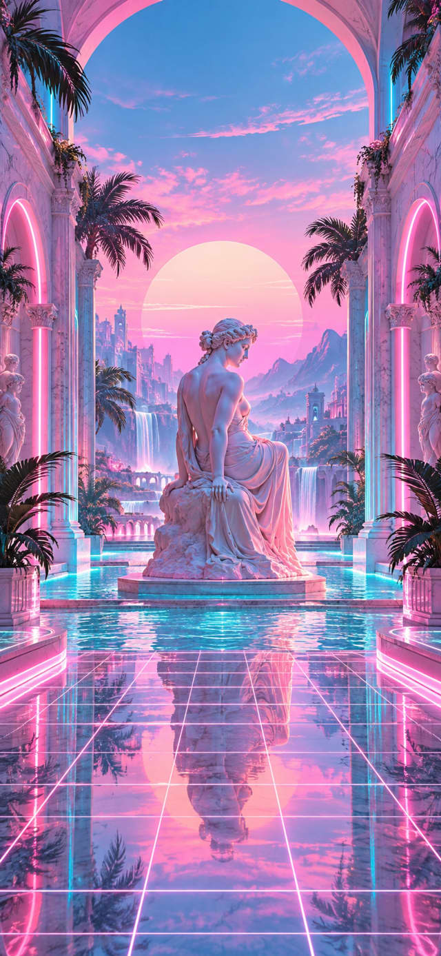 Vaporwave Arcade wallpaper