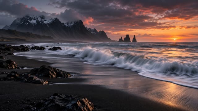 Black Sand Beach — Desktop Wallpaper wallpaper