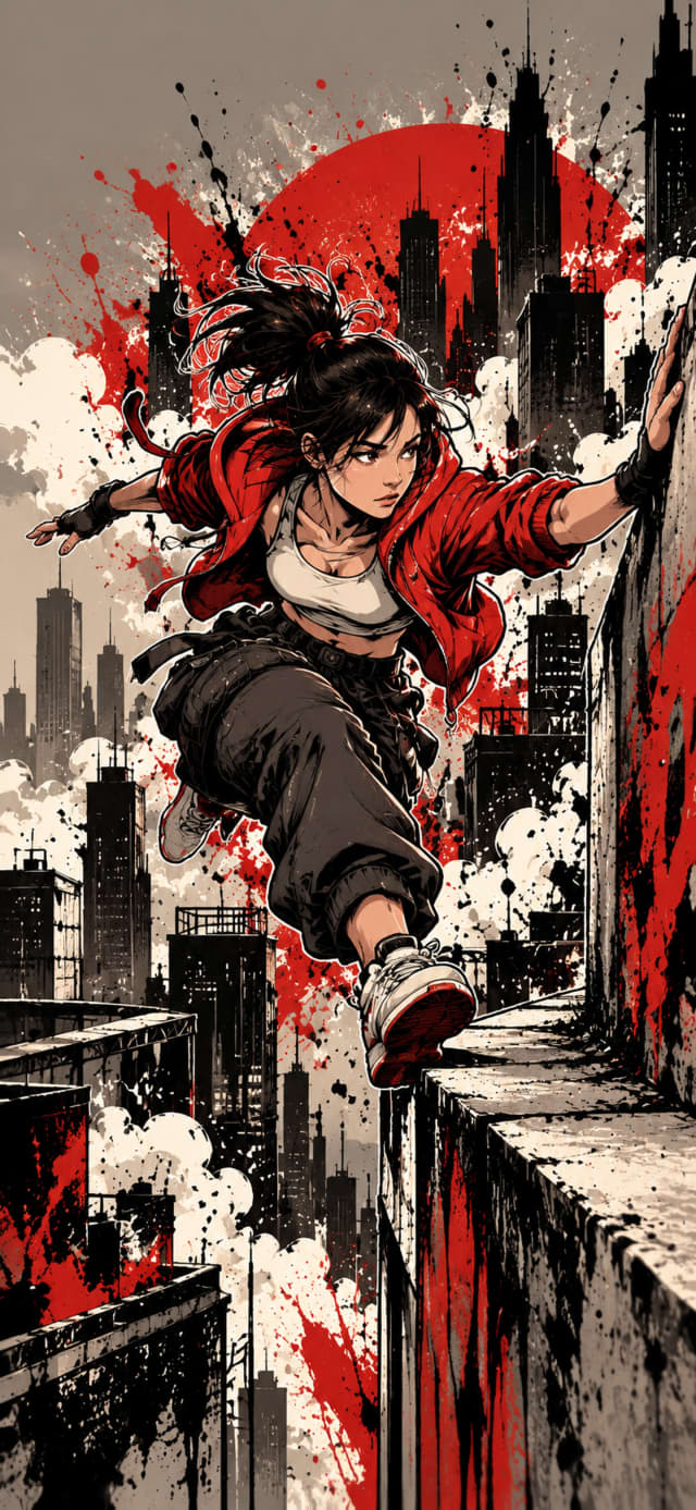 Rooftop Wall Run wallpaper