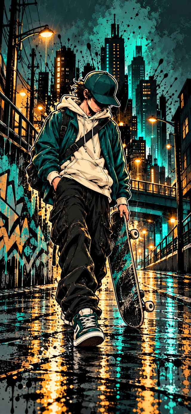 Night Skate Portrait wallpaper