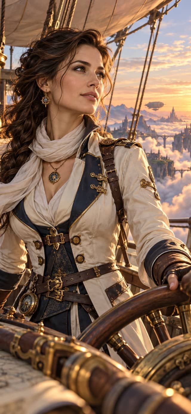 Cloudship Navigator — Beautiful Girls Mobile Wallpaper wallpaper