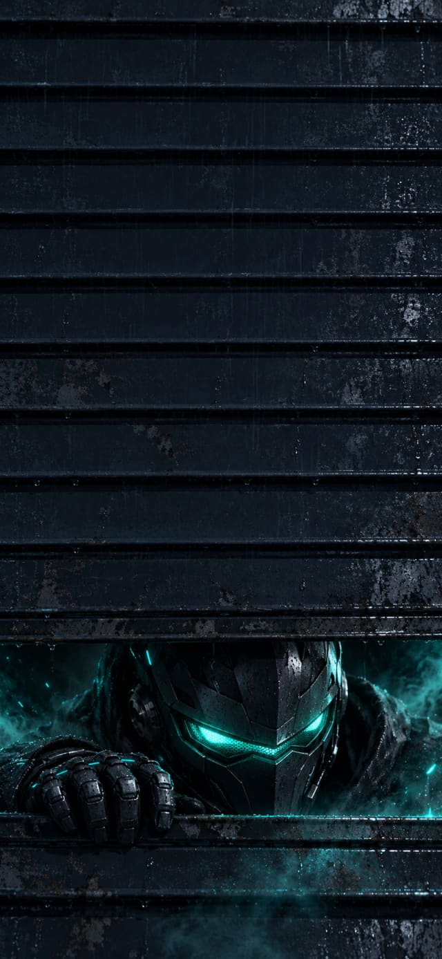 Cyan Sentinel Lock Screen wallpaper