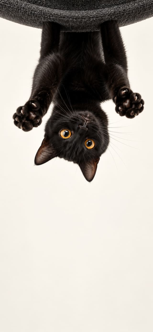 Upside-Down Black Cat wallpaper