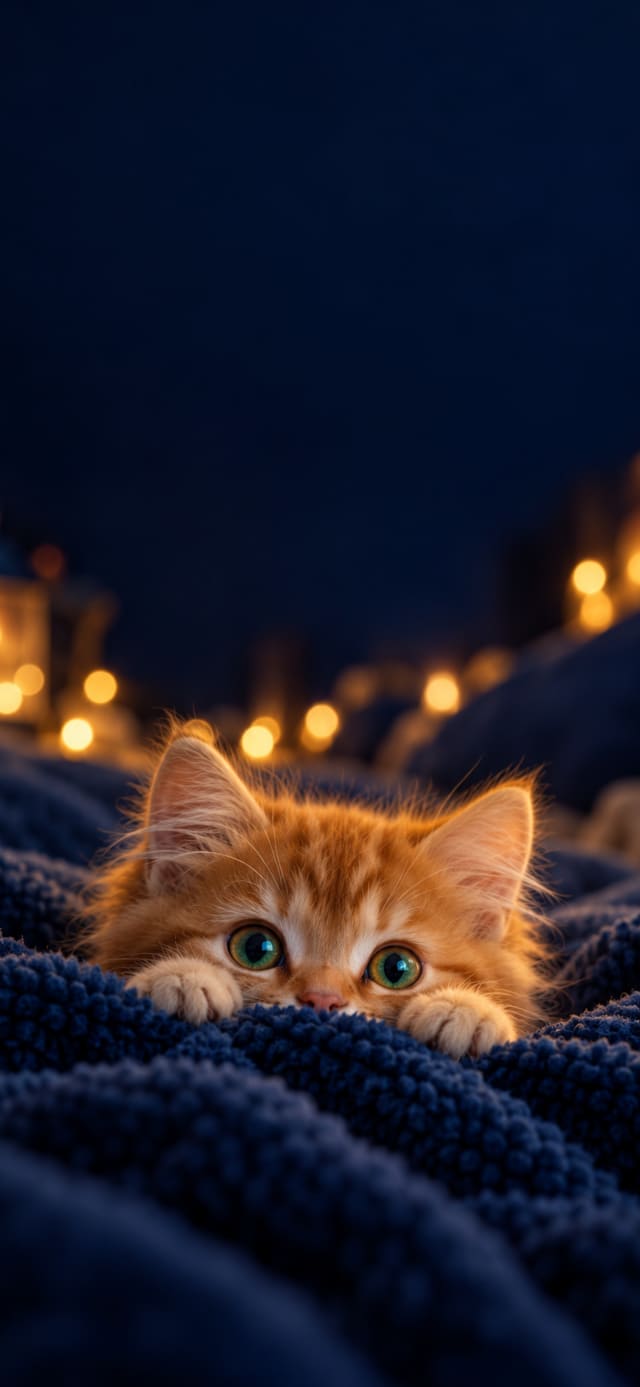 Midnight Ginger Kitten wallpaper