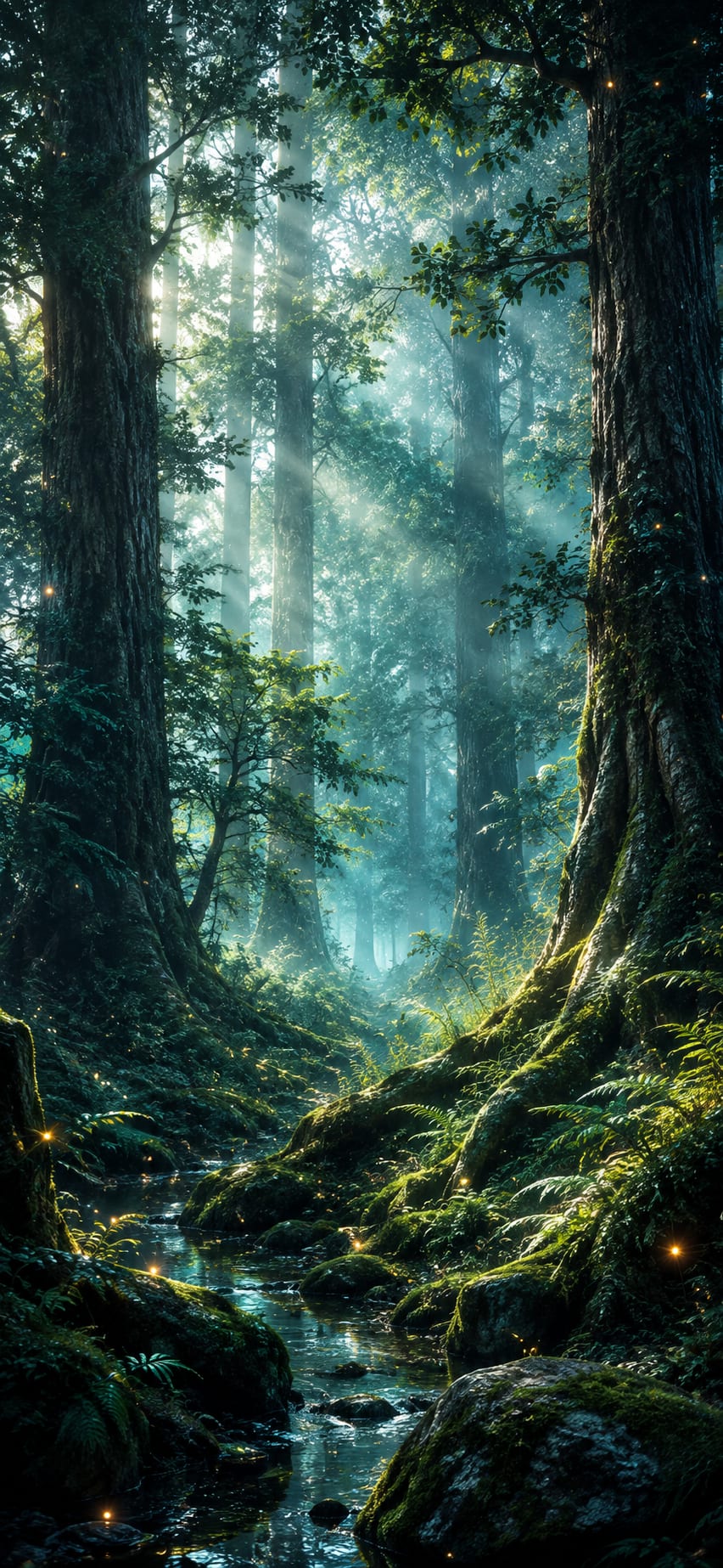 Enchanted Misty Forest free HD and 4K wallpaper