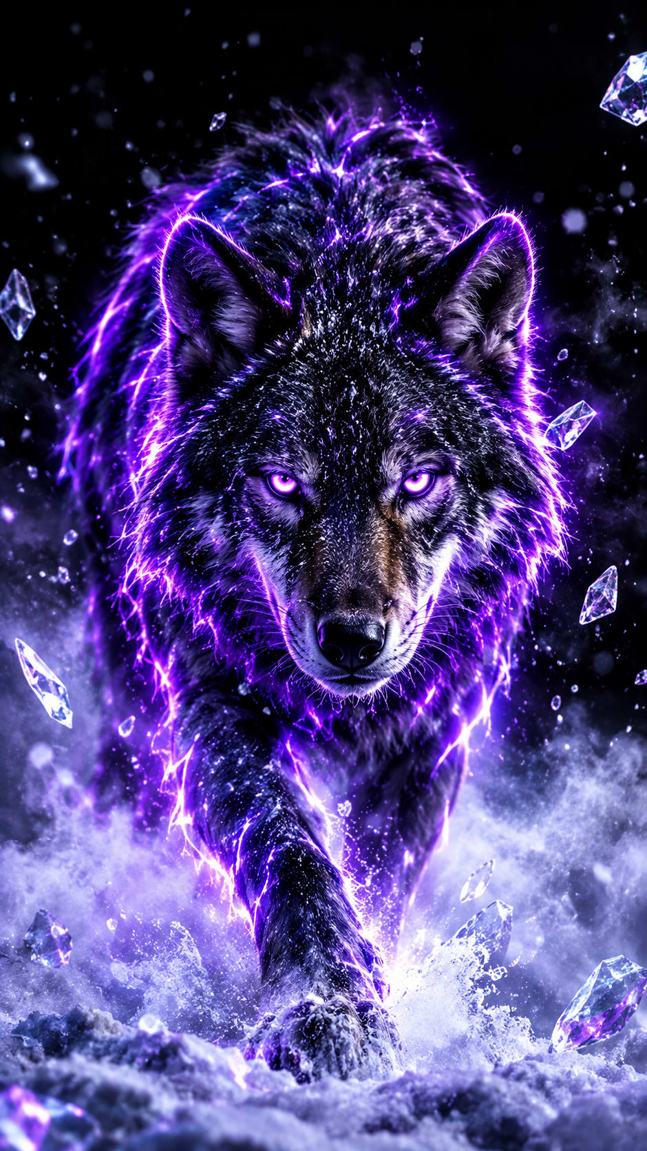 Neon Purple Wolf free HD and 4K wallpaper