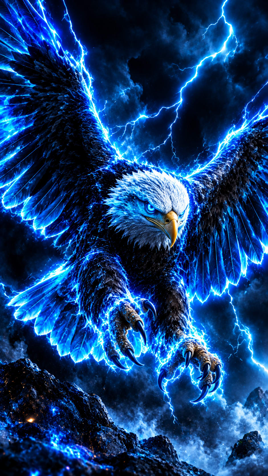 Electric Blue Eagle free HD and 4K wallpaper