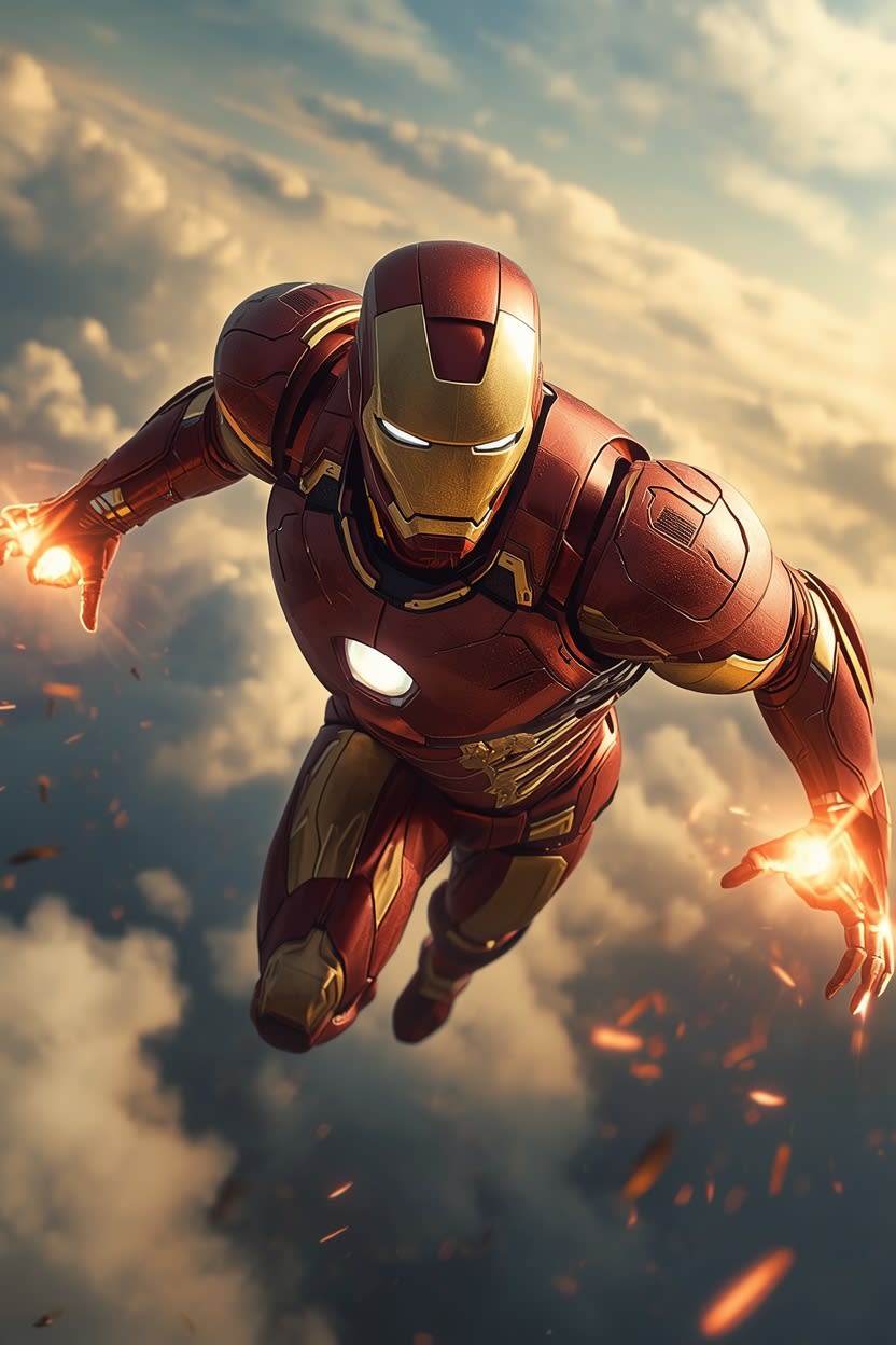 Golden Armor Tech Hero free HD and 4K wallpaper