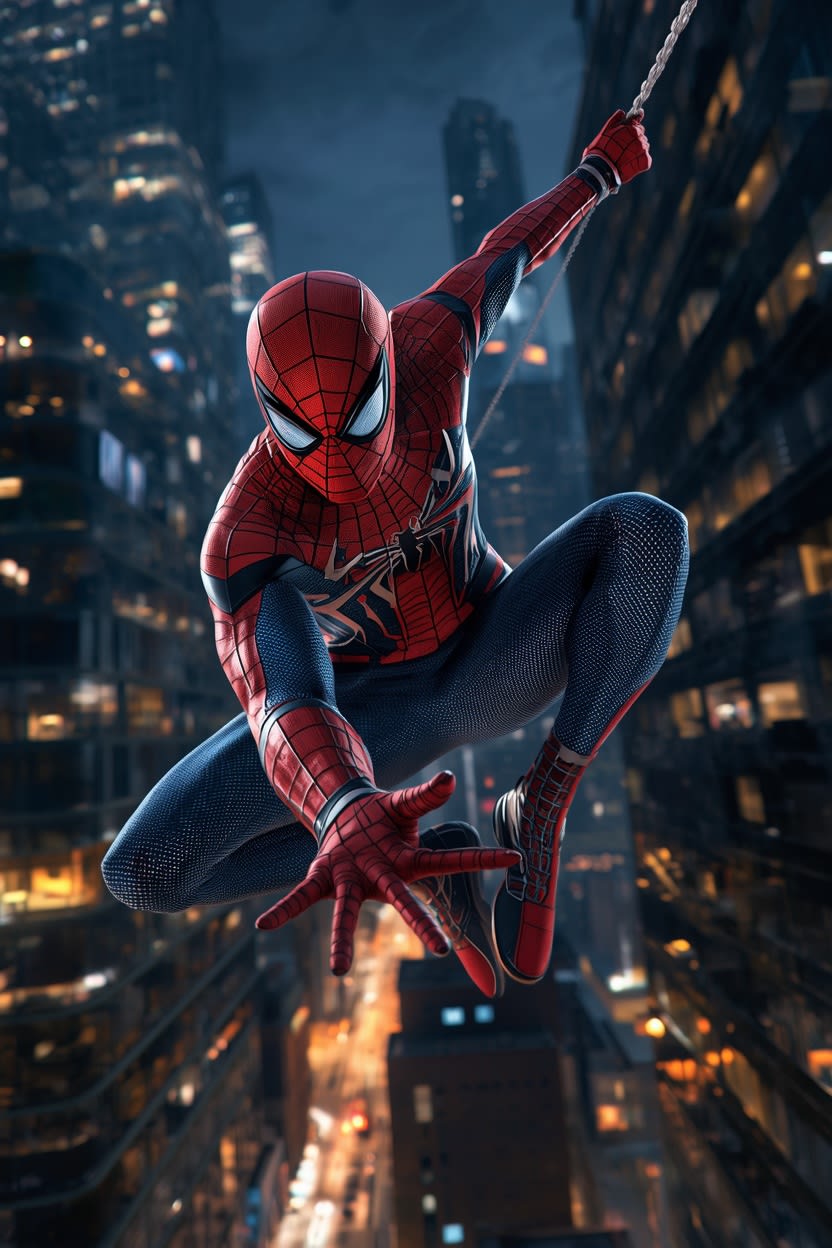 Web Slinger Night Hero free HD and 4K wallpaper