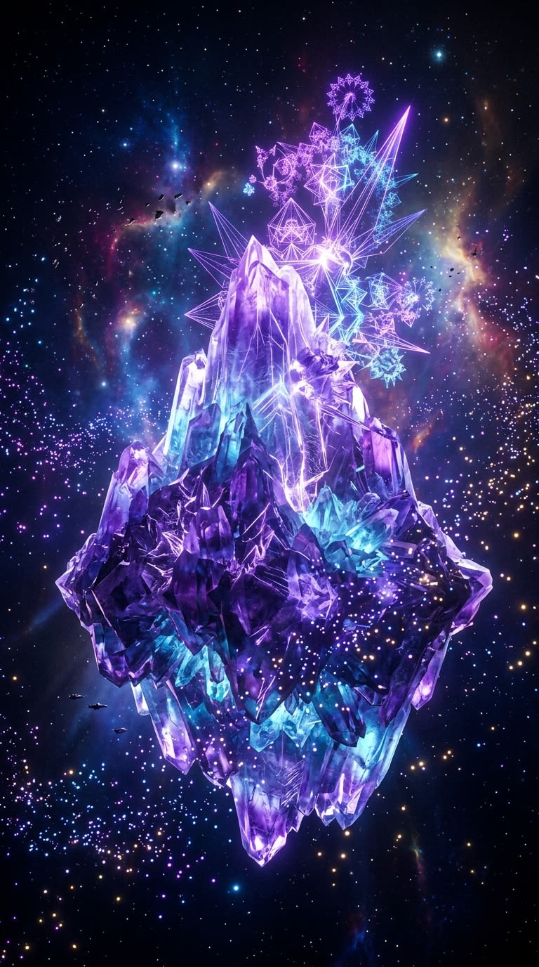 Cosmic Crystal Mountain free HD and 4K wallpaper