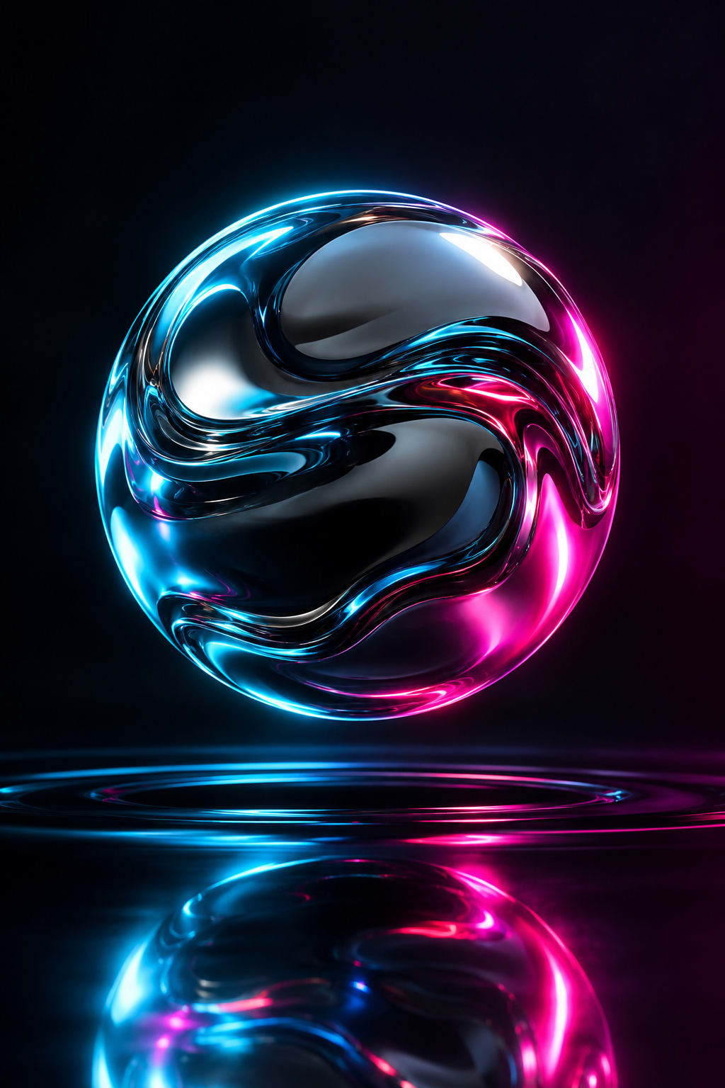 Liquid Metal Sphere free HD and 4K wallpaper
