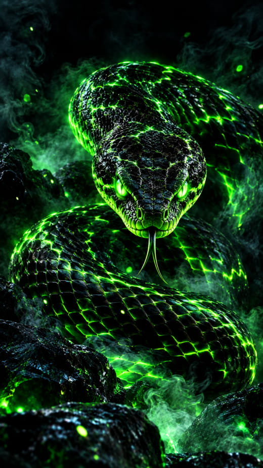 Neon Green Snake