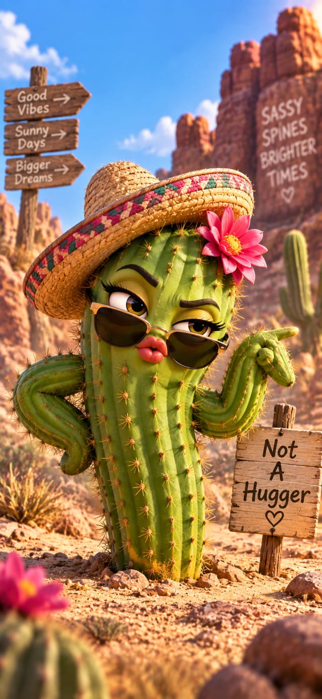 Sassy Cactus Face wallpaper