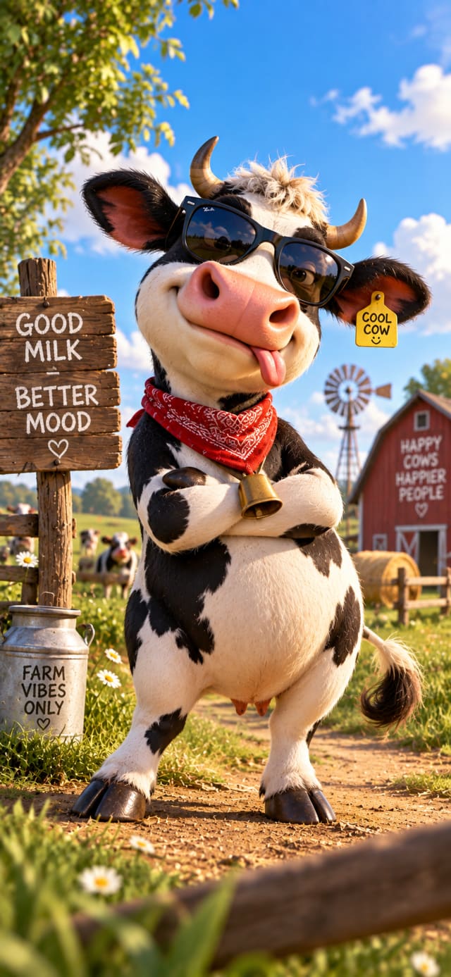 Funny Cow Sunglasses wallpaper
