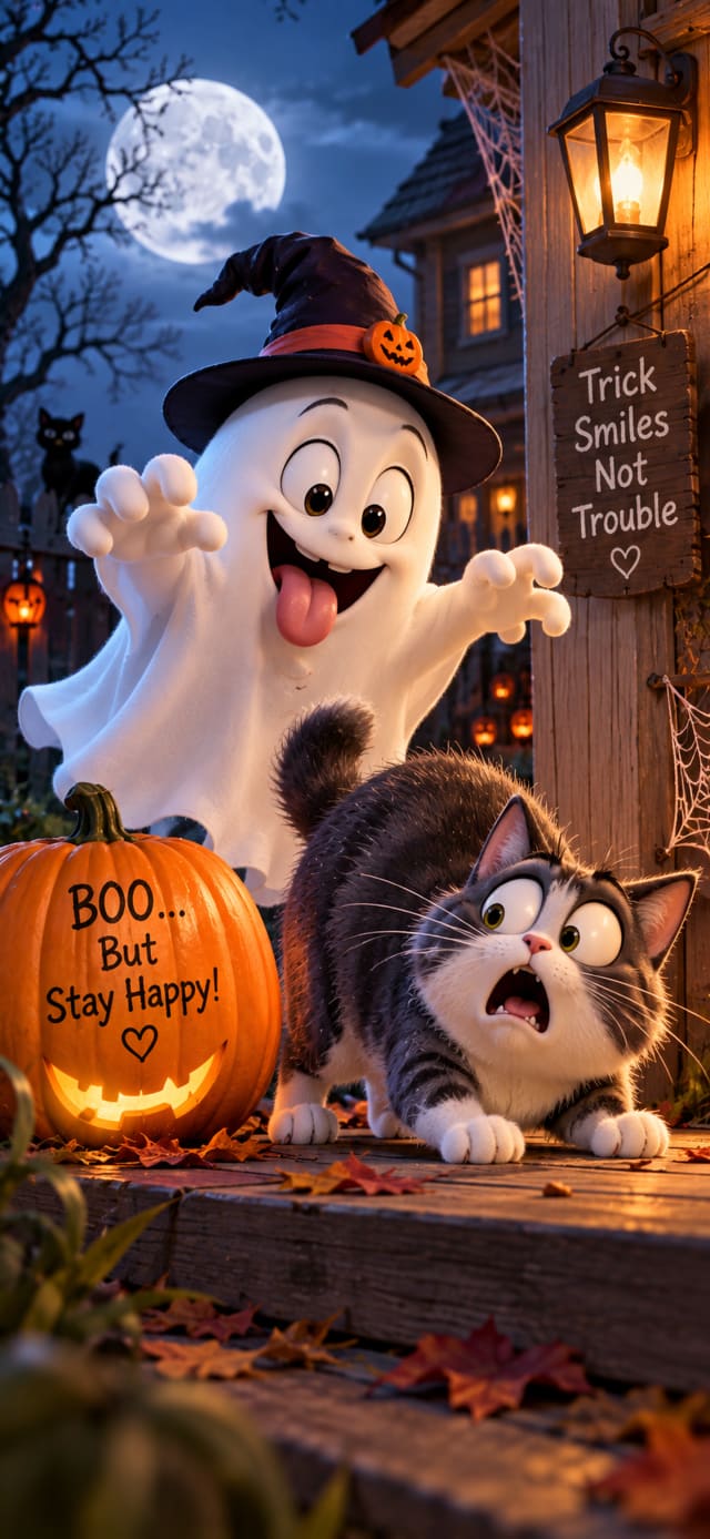 Cute Ghost Prank wallpaper